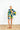 Navy Botanical Cotton Mini Open Front Caftan