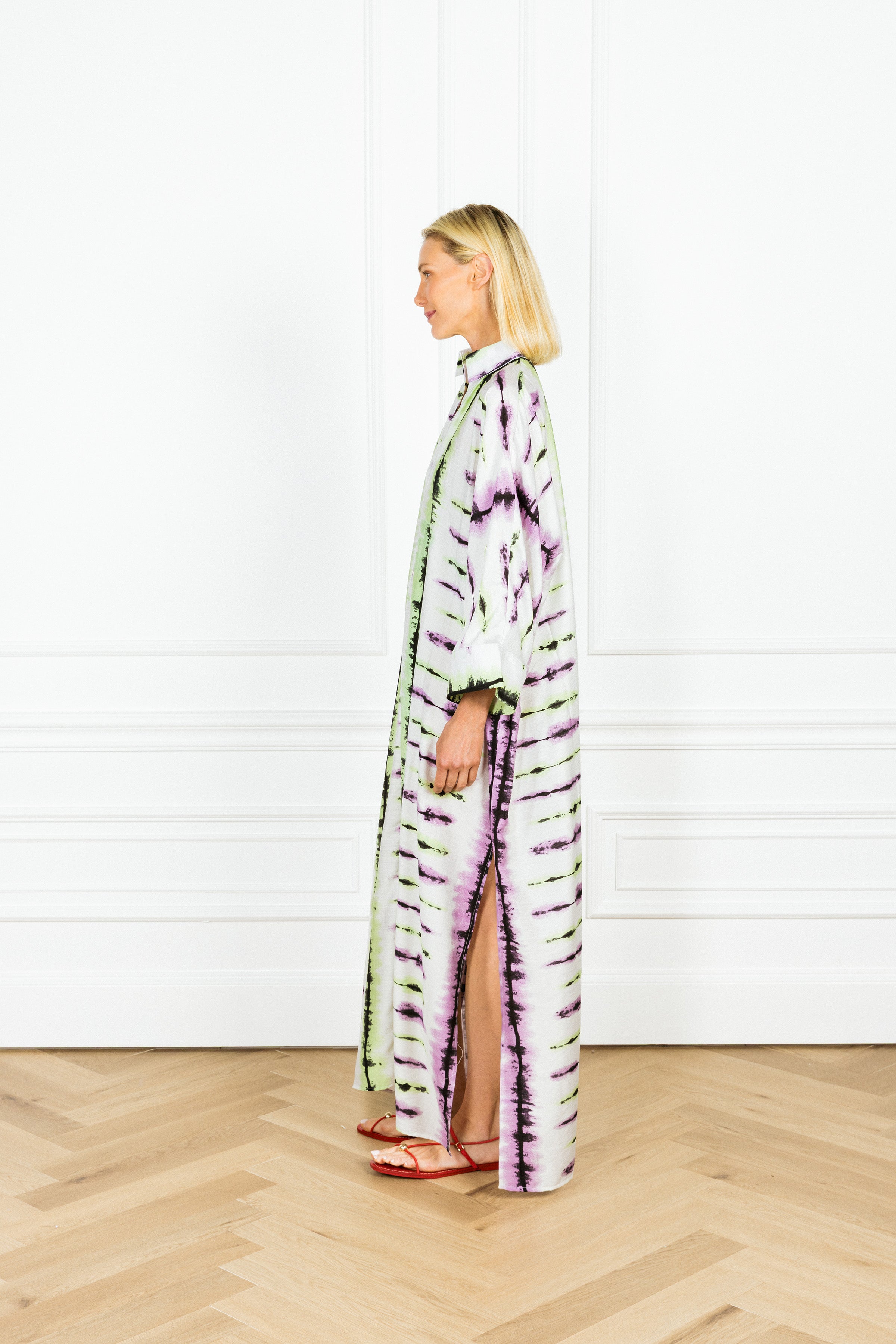 Maxi Ink Lime Ink Stripe Maxi Tunic Dress – La Vie Style House