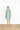 Aqua Organza Waves Pleat Dress